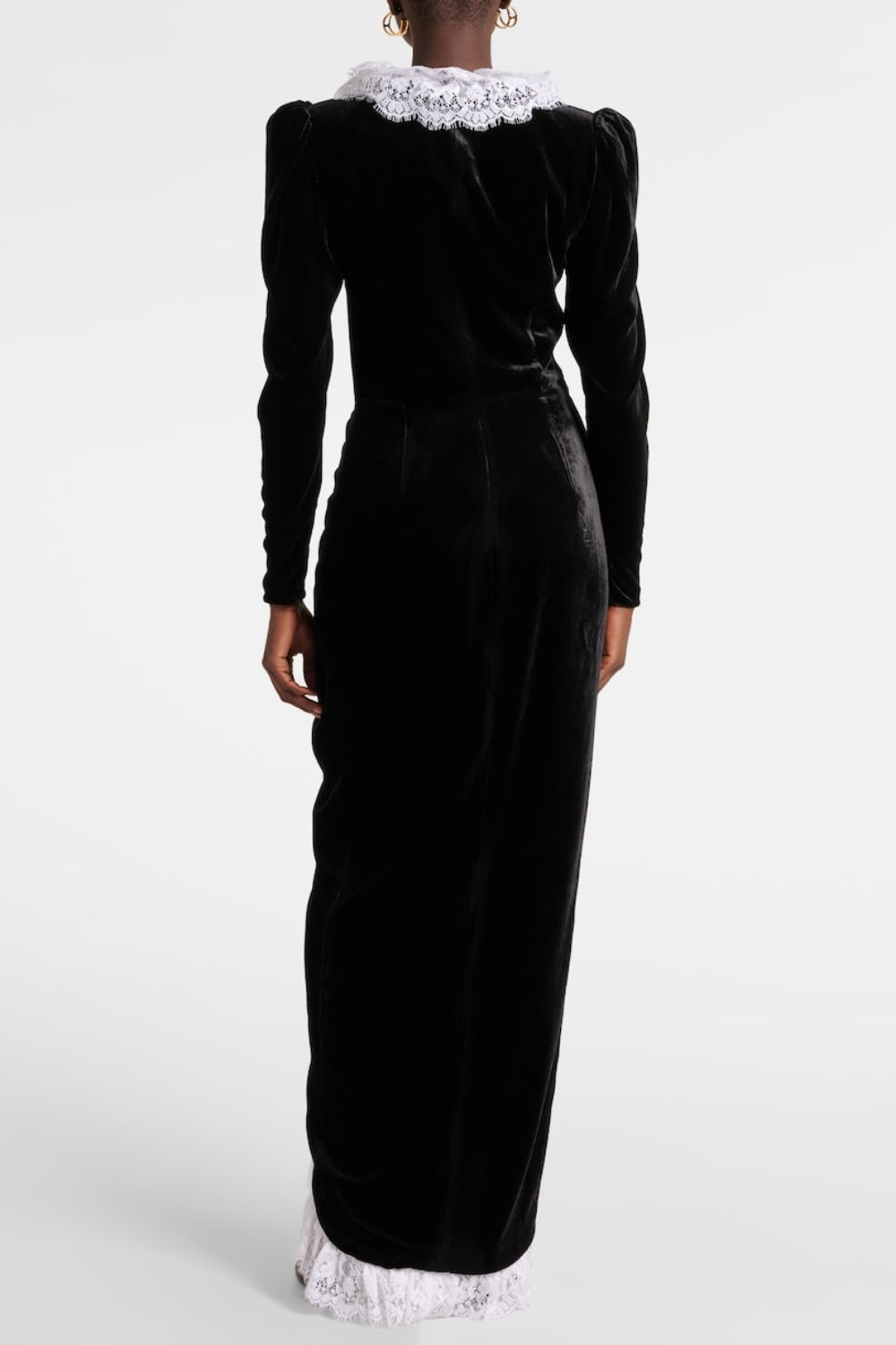 Flowering Girl Women Cannia Lace-Trimmed Velvet Maxi Dress