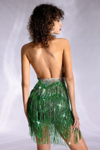 Flowering Girl Women Pre-Sale Athina Diamond Cutout Fringe Mesh Dress