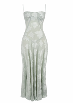 Floral Lace Back Maxi Dress -White