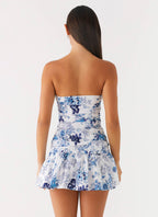 Flowering Girl Women Carmel Mini Dress - Serene Sky Floral