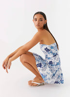 Flowering Girl Women Carmel Mini Dress - Serene Sky Floral