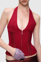 Flowering Girl Women Celleen Halter Lace Up Corset Top