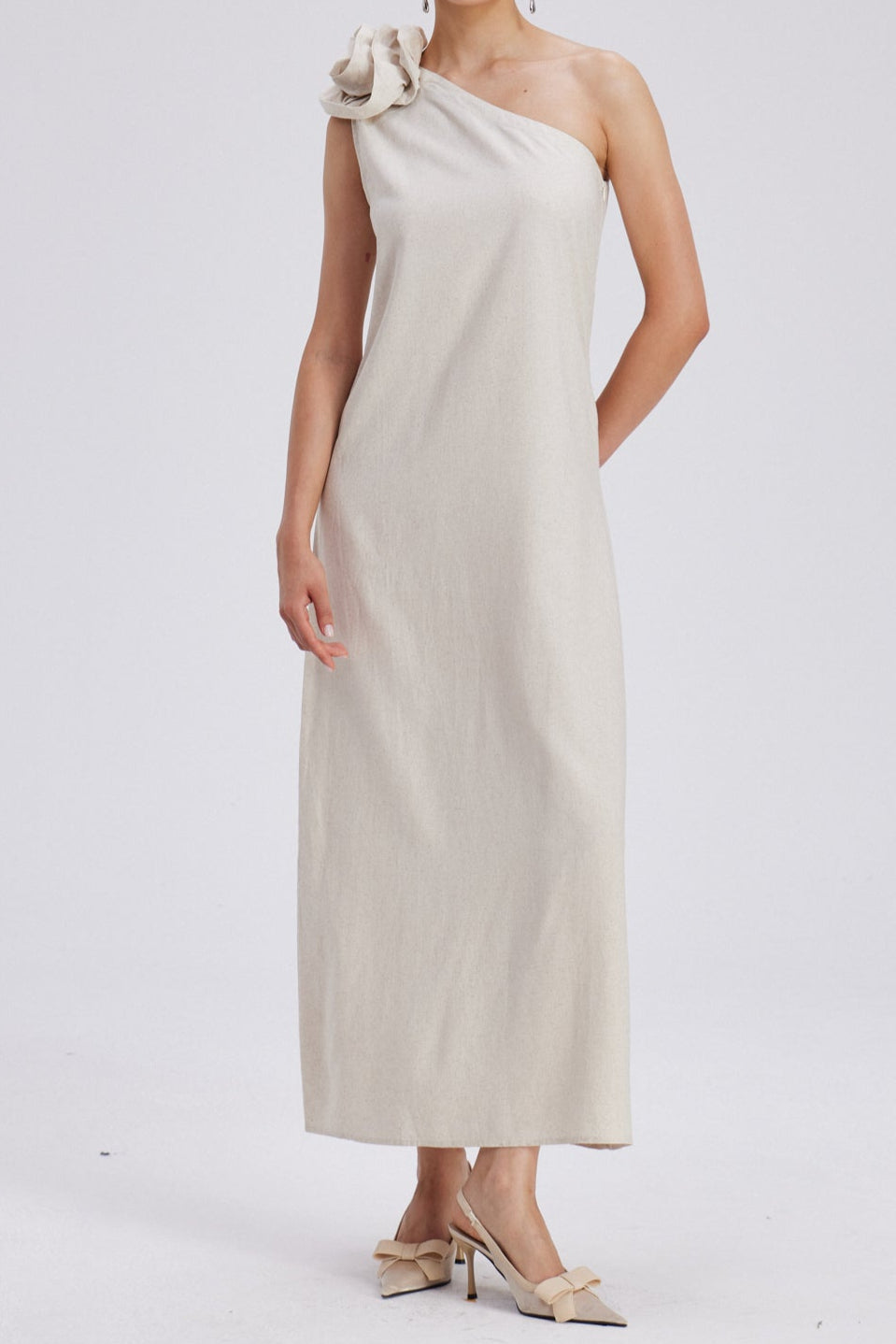 Flowering Girl Women Charlotta Flower One Shoulder Maxi Dress