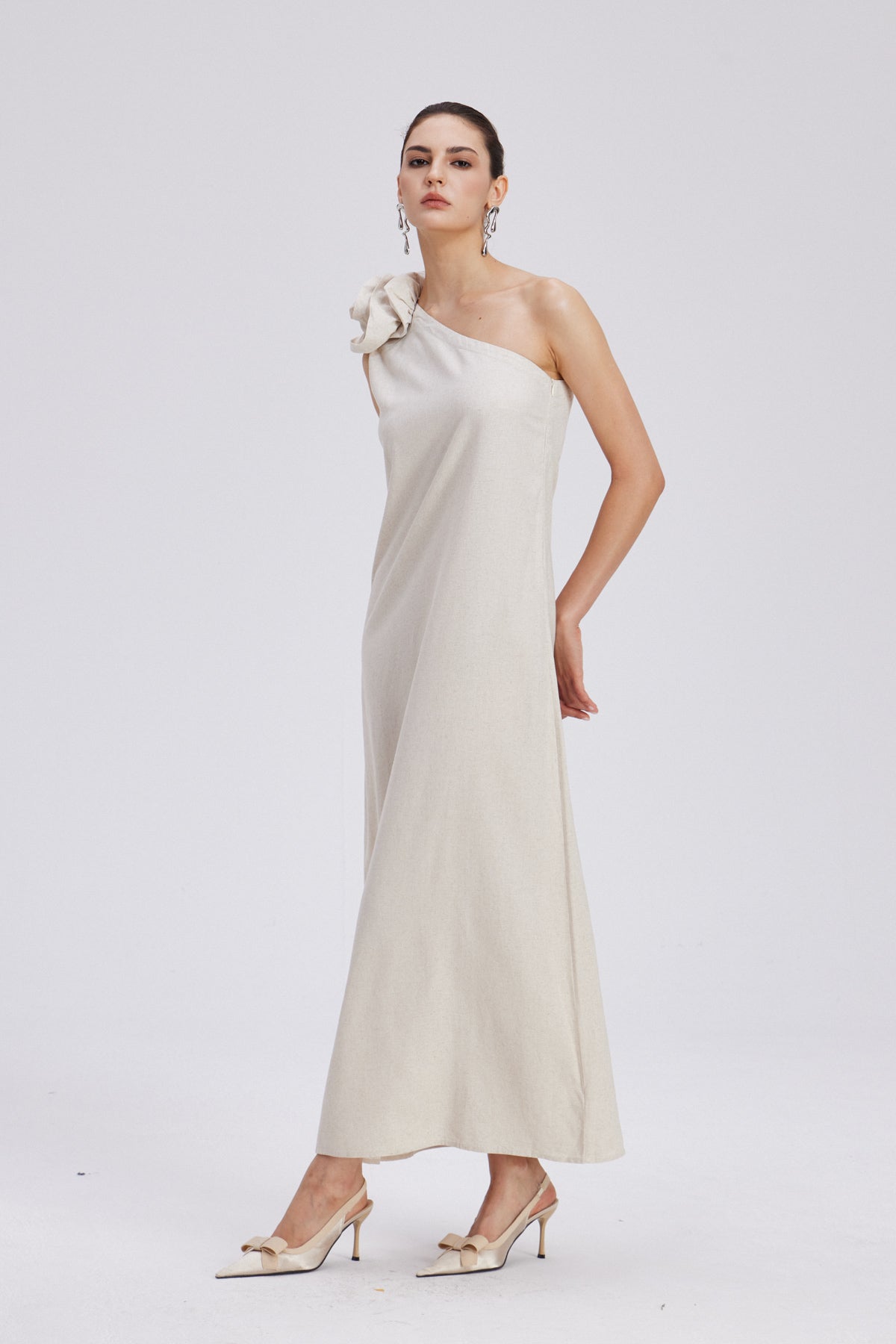 Flowering Girl Women Charlotta Flower One Shoulder Maxi Dress