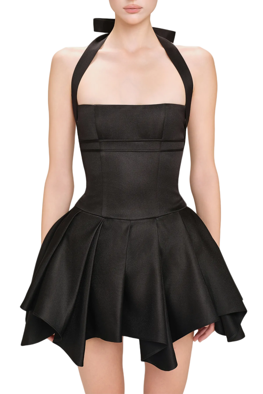 Flowering Girl Women Charnelle Halter Silky Mini Dress - Black