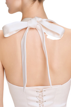 Flowering Girl Women Charnelle Halter Silky Mini Dress - White
