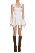 Flowering Girl Women Charnelle Halter Silky Mini Dress - White