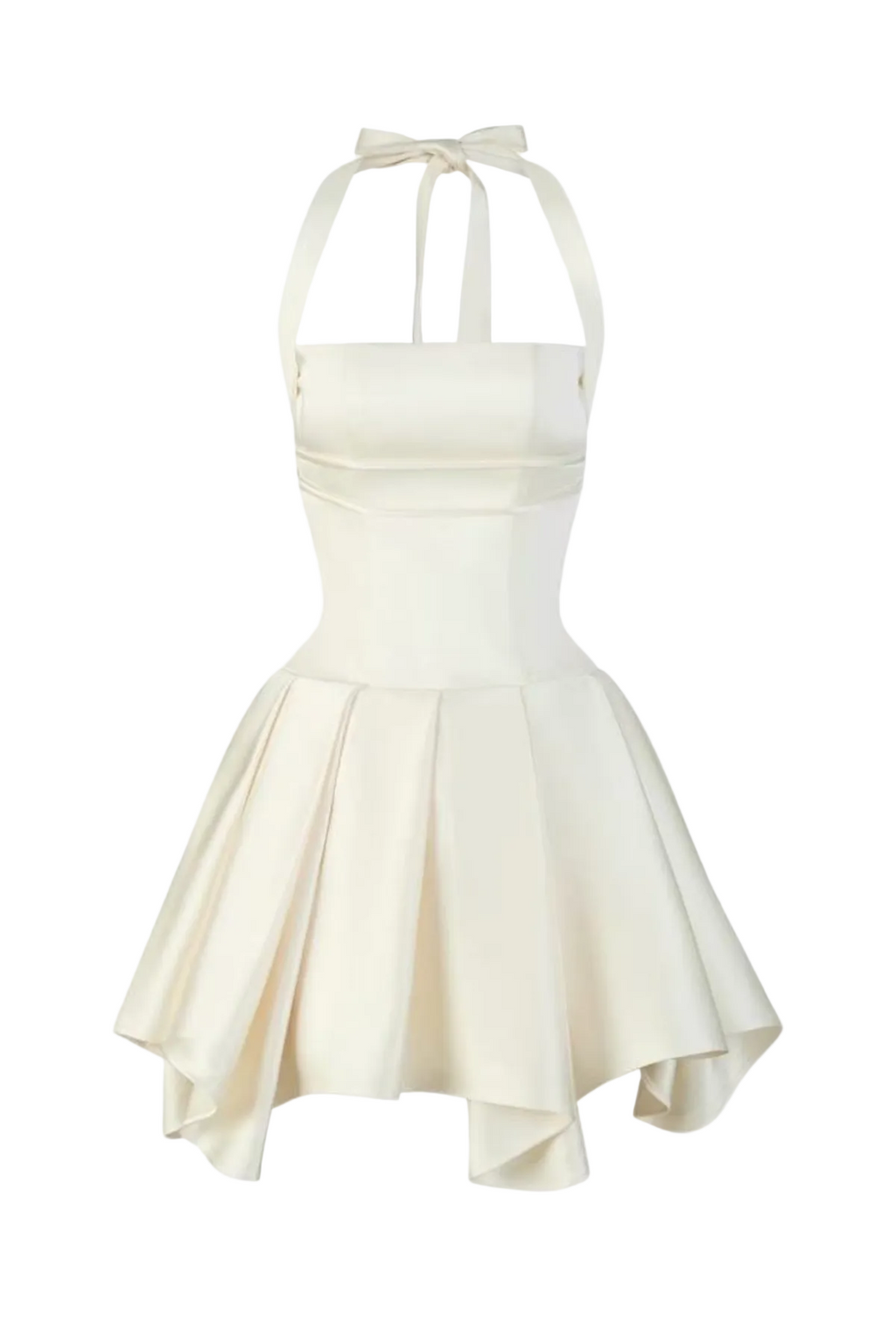 Flowering Girl Women Charnelle Halter Silky Mini Dress - White