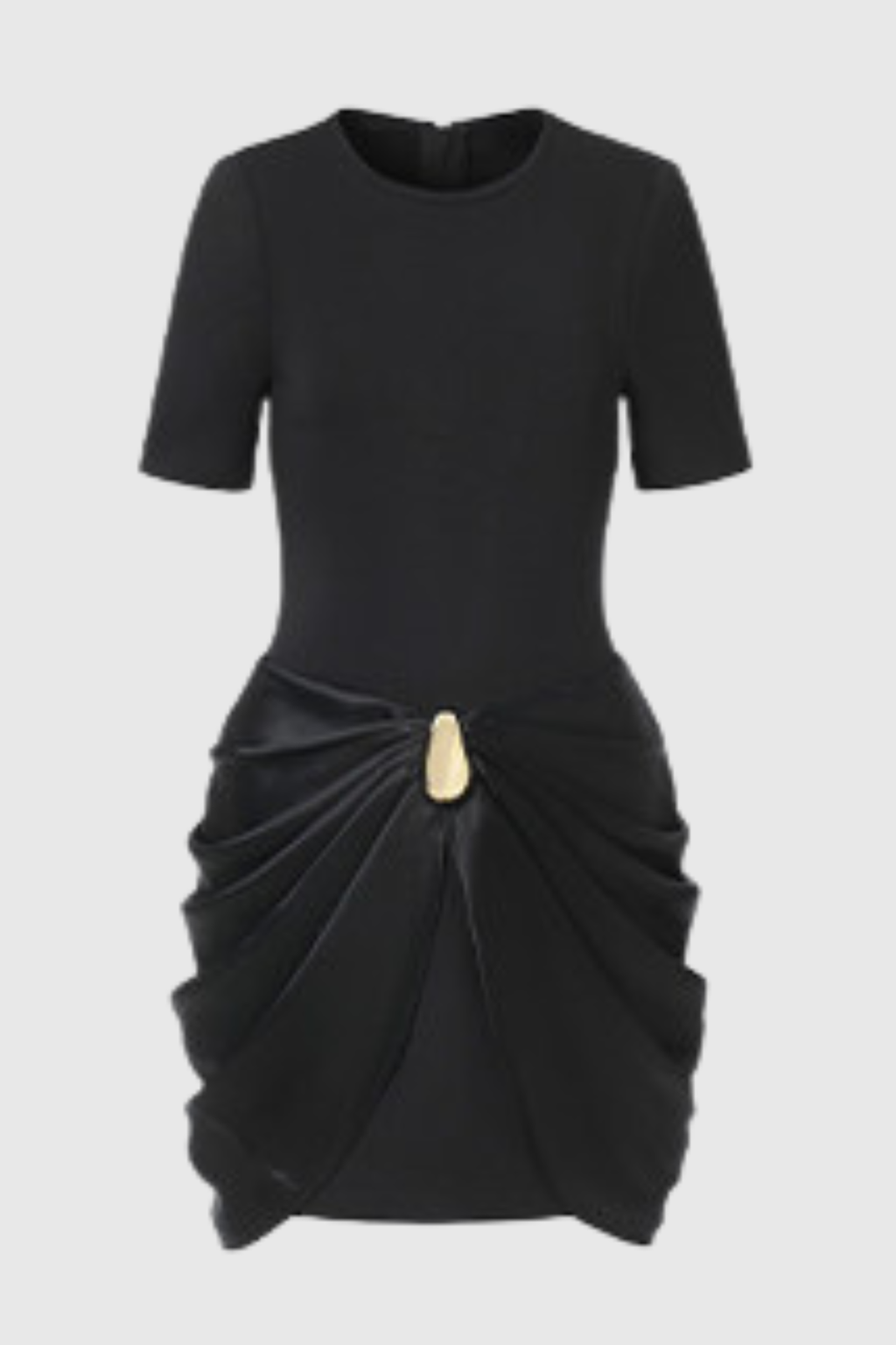 Flowering Girl Women Chatria Metal Draped Mini Dress - Black