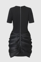 Flowering Girl Women Chatria Metal Draped Mini Dress - Black