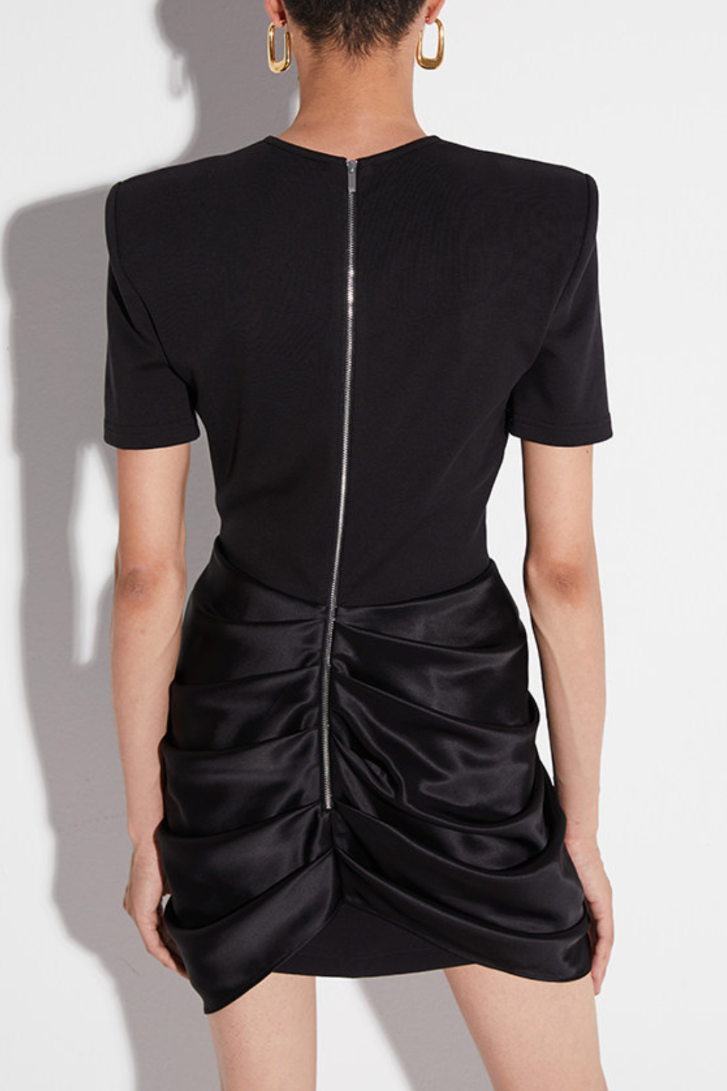 Flowering Girl Women Chatria Metal Draped Mini Dress - Black