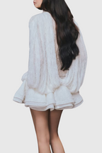 Flowering Girl Women Chaylee Semi-sheer Lace Ruffle Mini Dress