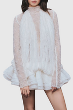 Flowering Girl Women Chaylee Semi-sheer Lace Ruffle Mini Dress