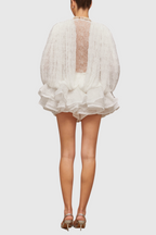Flowering Girl Women Chaylee Semi-sheer Lace Ruffle Mini Dress