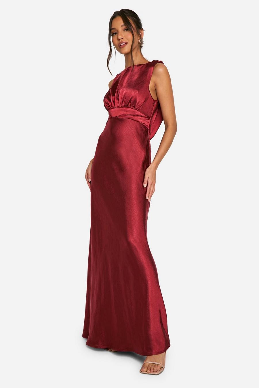 Flowering Girl Women Satin Cowl Back Maxi Dress