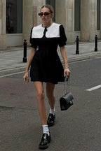 Flowering Girl Women Chloe Doll Collar Puff Sleeve Mini Dress