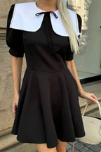 Flowering Girl Women Chloe Doll Collar Puff Sleeve Mini Dress