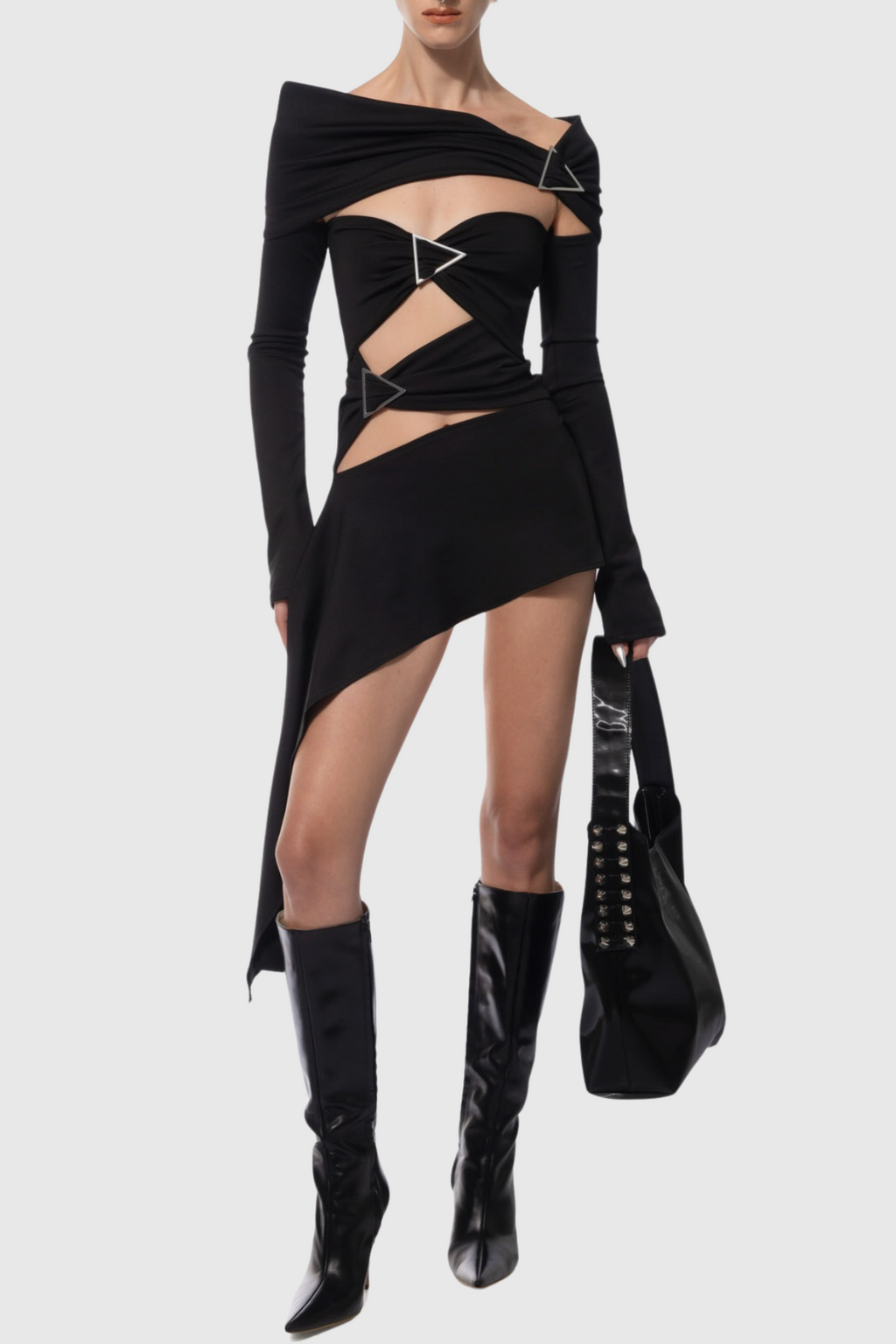 Flowering Girl Women Christe Asymmetric Cutout Mini Dress