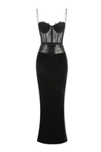 Lace Corset Velvet Maxi Dress