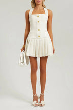 Flowering Girl Women Christine Halterneck Tweed Mini Dress