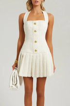 Flowering Girl Women Christine Halterneck Tweed Mini Dress