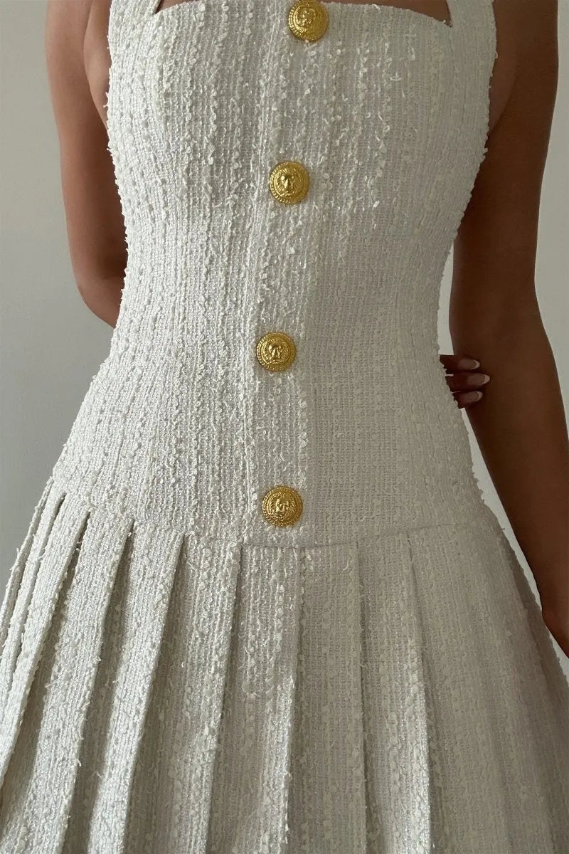 Flowering Girl Women Christine Halterneck Tweed Mini Dress