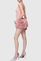 Flowering Girl Women Cindia Floral Lace Up Corset Two Piece Set in Pink