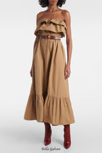 Flowering Girl Women Clarrisa Ruffled Strapless Maxi Dress