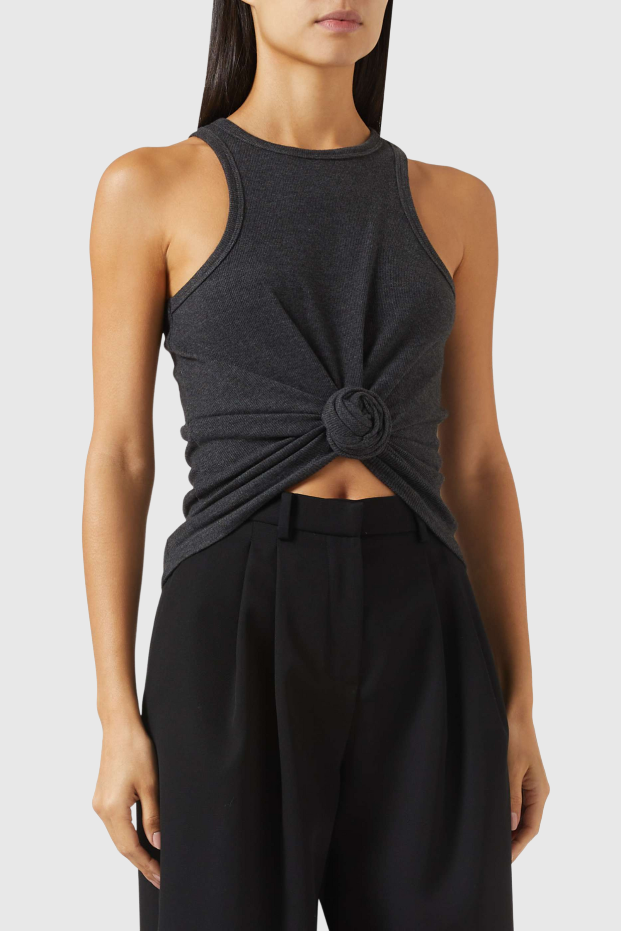 Flowering Girl Women Claudas Knot Tank Top - Grey