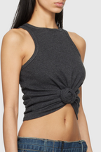 Flowering Girl Women Claudas Knot Tank Top - Grey