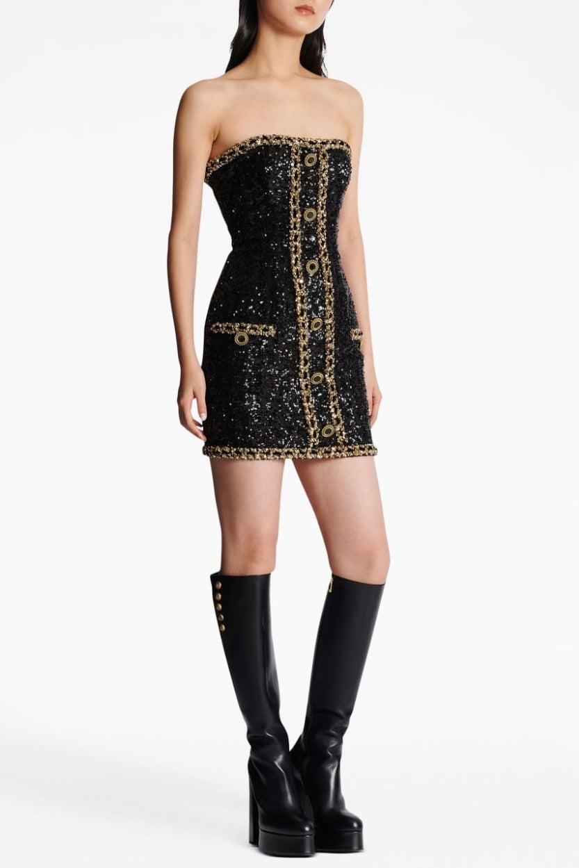 Flowering Girl Women Cleo Sequin Embellished Strapless Mini Dress