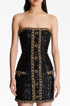Flowering Girl Women Cleo Sequin Embellished Strapless Mini Dress