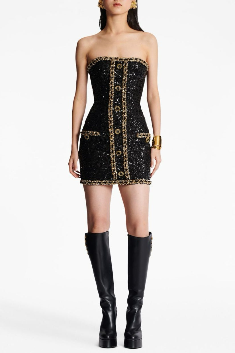 Flowering Girl Women Cleo Sequin Embellished Strapless Mini Dress