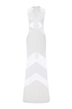 Flowering Girl Women Clora Satin Halter Lace Maxi Dress - White