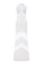 Flowering Girl Women Clora Satin Halter Lace Maxi Dress - White