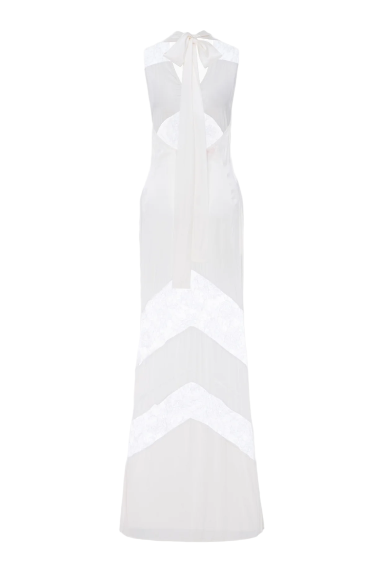 Flowering Girl Women Clora Satin Halter Lace Maxi Dress - White