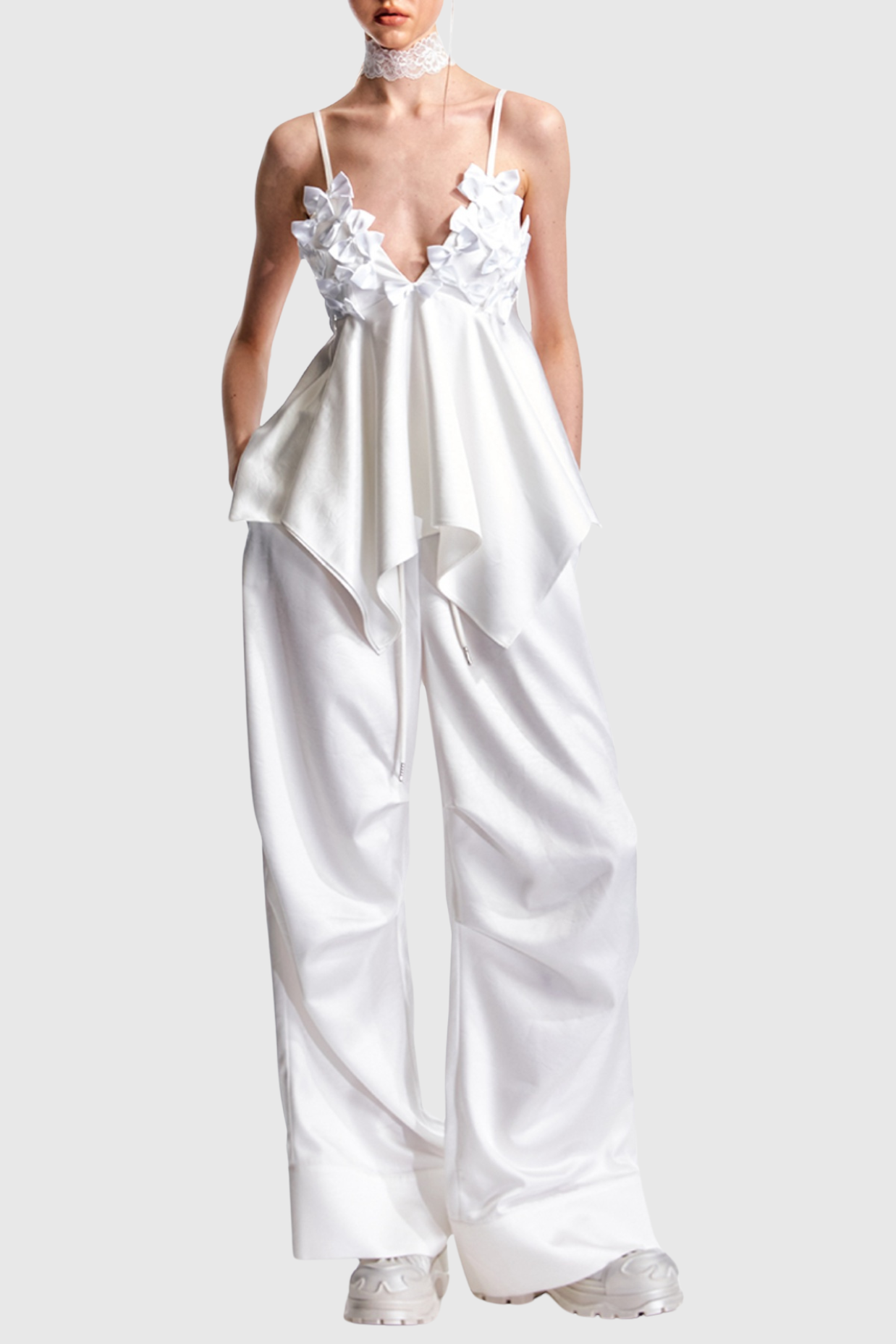 Flowering Girl Women Calixto Bow Ruched Top - White