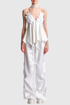 Flowering Girl Women Calixto Bow Ruched Top - White