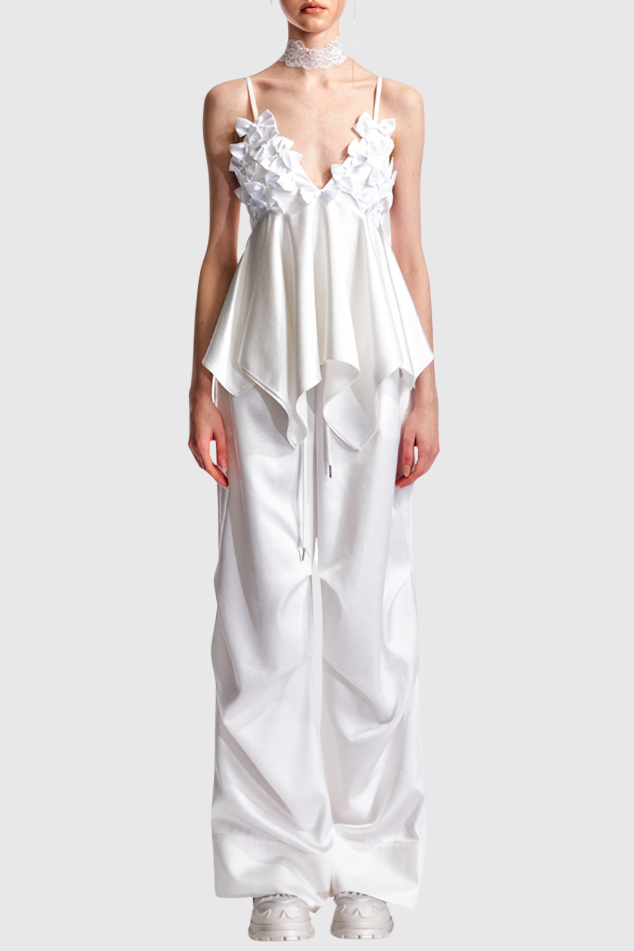 Flowering Girl Women Calixto Bow Ruched Top - White