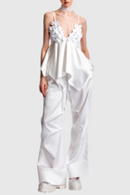 Flowering Girl Women Calixto Bow Ruched Top - White