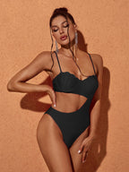 Flowering Girl Women Codi Cutout One Piece Swimsuit In Black