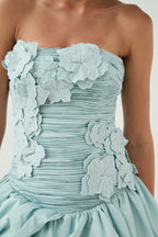 Flowering Girl Women Coleka Floral Appliqué Strapless Mini Dress