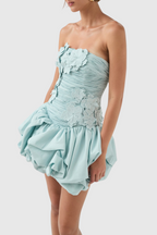 Flowering Girl Women Coleka Floral Appliqué Strapless Mini Dress