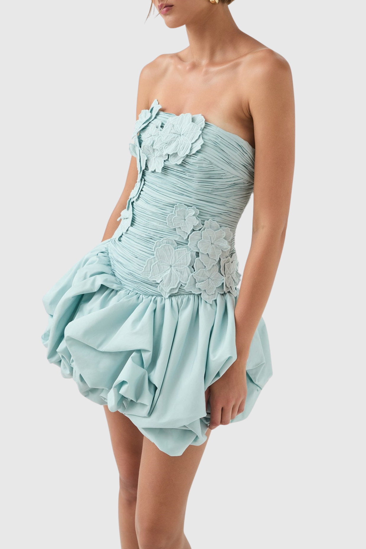 Flowering Girl Women Coleka Floral Appliqué Strapless Mini Dress