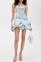 Flowering Girl Women Coleka Floral Appliqué Strapless Mini Dress