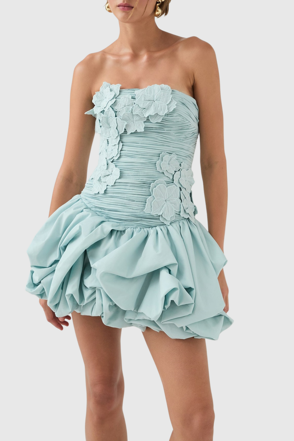 Flowering Girl Women Coleka Floral Appliqué Strapless Mini Dress