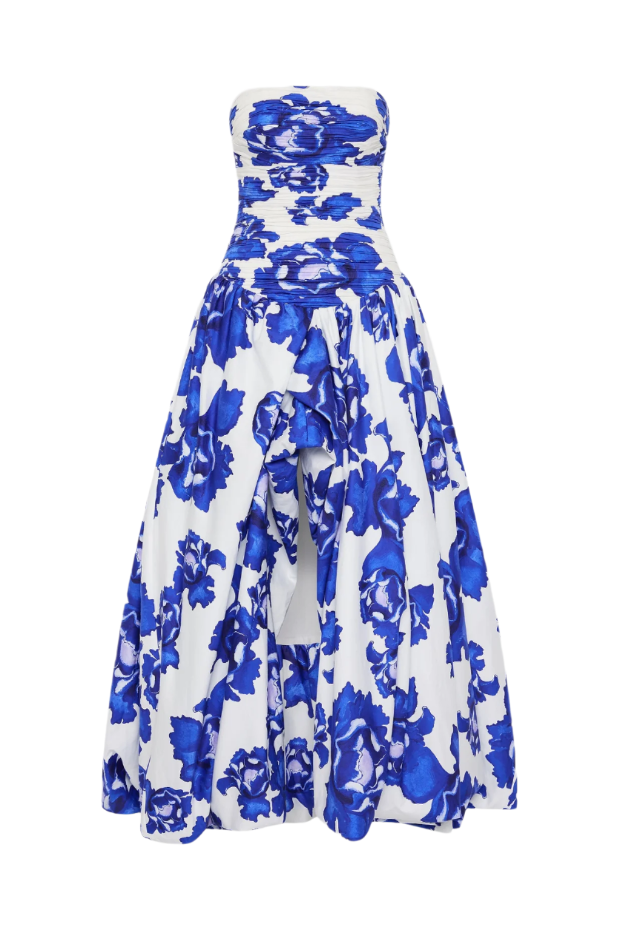 Flowering Girl Women Coleka Floral Print Strapless Ruched Maxi Dress - Blue
