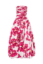 Flowering Girl Women Coleka Floral Print Strapless Ruched Maxi Dress - Pink
