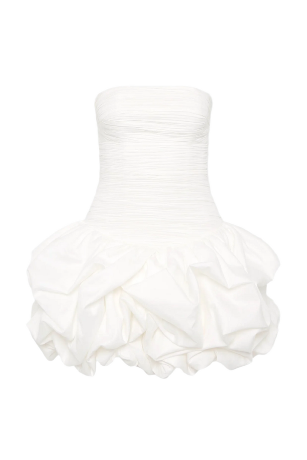 Flowering Girl Women Coleka Floral Print Strapless Ruched Mini Dress - White
