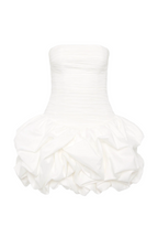 Flowering Girl Women Coleka Floral Print Strapless Ruched Mini Dress - White